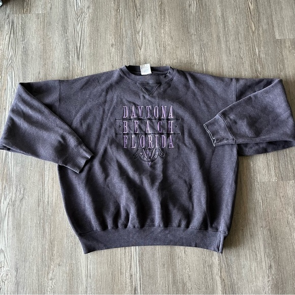 Vintage Daytona Beach Florida Men's Large Crewneck 90s Sweatshirt - Picture 1 of 9